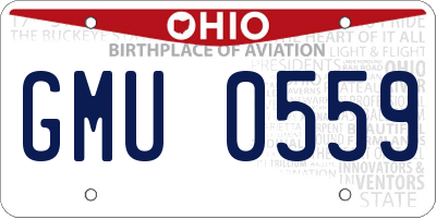 OH license plate GMU0559
