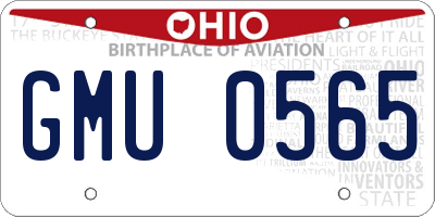 OH license plate GMU0565