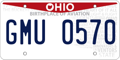 OH license plate GMU0570