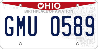 OH license plate GMU0589