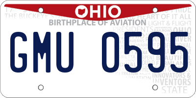 OH license plate GMU0595