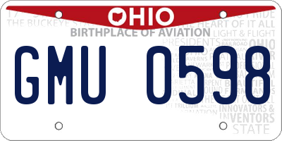 OH license plate GMU0598