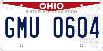 OH license plate GMU0604