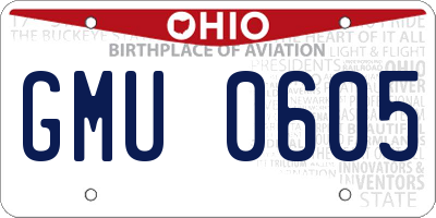 OH license plate GMU0605