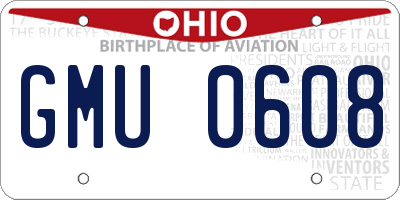 OH license plate GMU0608