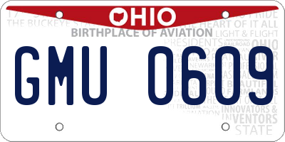 OH license plate GMU0609