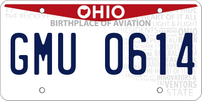 OH license plate GMU0614