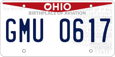 OH license plate GMU0617