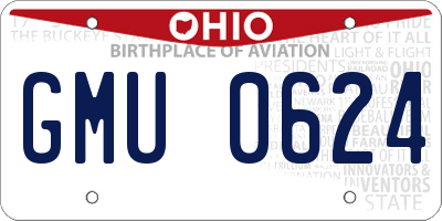 OH license plate GMU0624