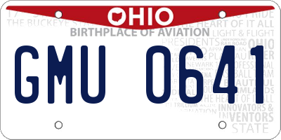 OH license plate GMU0641
