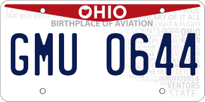 OH license plate GMU0644