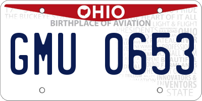 OH license plate GMU0653