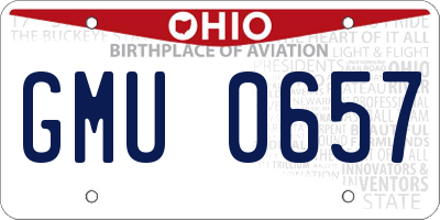 OH license plate GMU0657