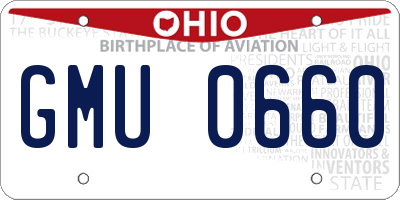 OH license plate GMU0660