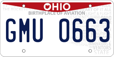 OH license plate GMU0663