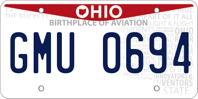 OH license plate GMU0694