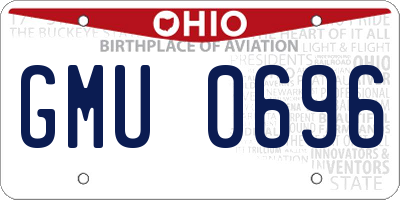 OH license plate GMU0696