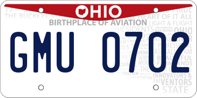 OH license plate GMU0702