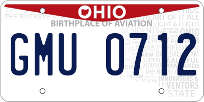 OH license plate GMU0712