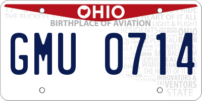OH license plate GMU0714