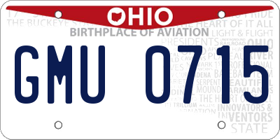 OH license plate GMU0715