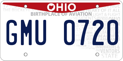 OH license plate GMU0720