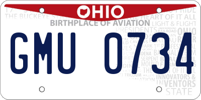 OH license plate GMU0734