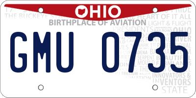 OH license plate GMU0735