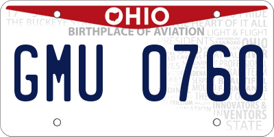 OH license plate GMU0760