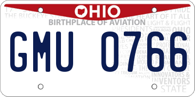 OH license plate GMU0766