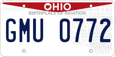 OH license plate GMU0772