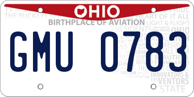 OH license plate GMU0783