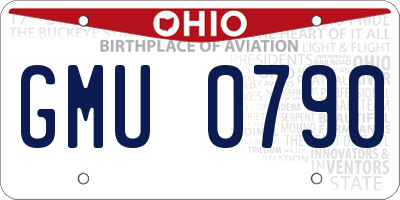 OH license plate GMU0790
