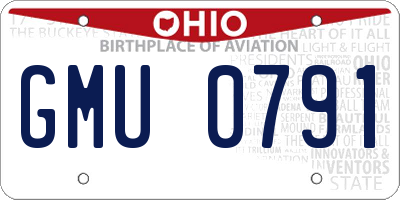 OH license plate GMU0791