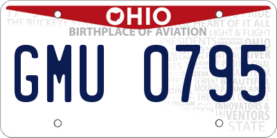 OH license plate GMU0795