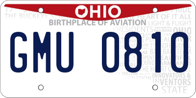OH license plate GMU0810