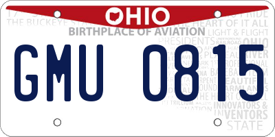 OH license plate GMU0815