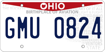OH license plate GMU0824