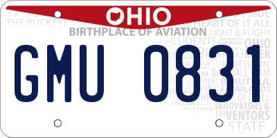 OH license plate GMU0831