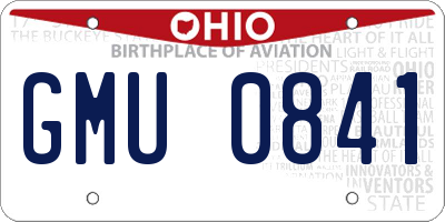 OH license plate GMU0841