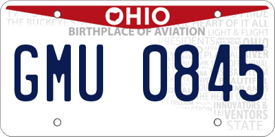 OH license plate GMU0845