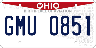 OH license plate GMU0851