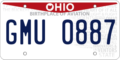 OH license plate GMU0887