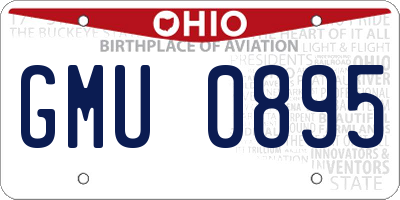 OH license plate GMU0895