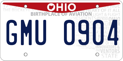 OH license plate GMU0904