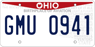 OH license plate GMU0941