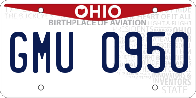 OH license plate GMU0950