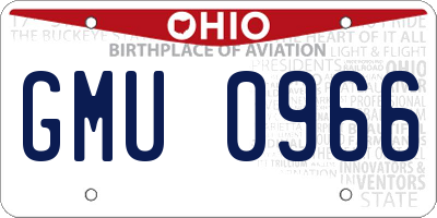 OH license plate GMU0966