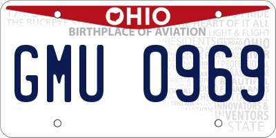 OH license plate GMU0969