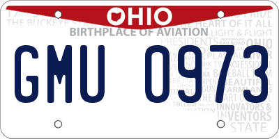 OH license plate GMU0973